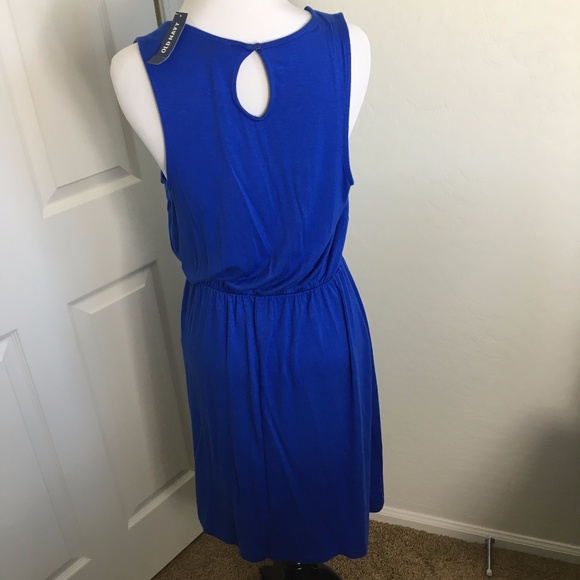NWT Old Navy Blue Sheath Key Hole Dress - Picture 4 of 5